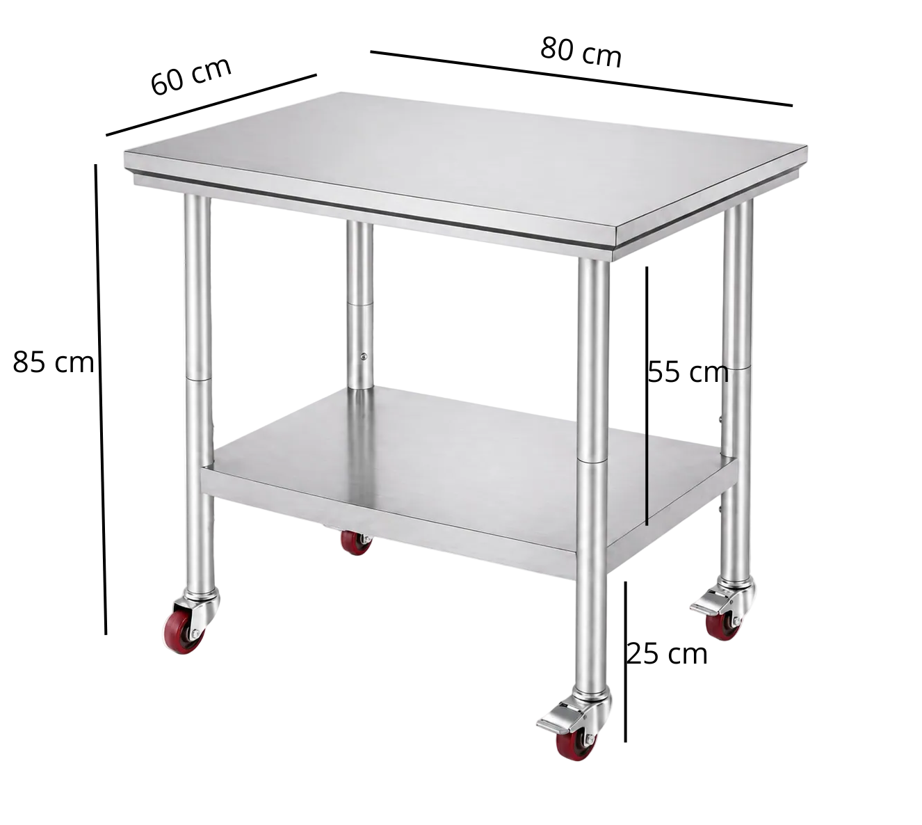 Chariot Plancha Inox 60x80cm