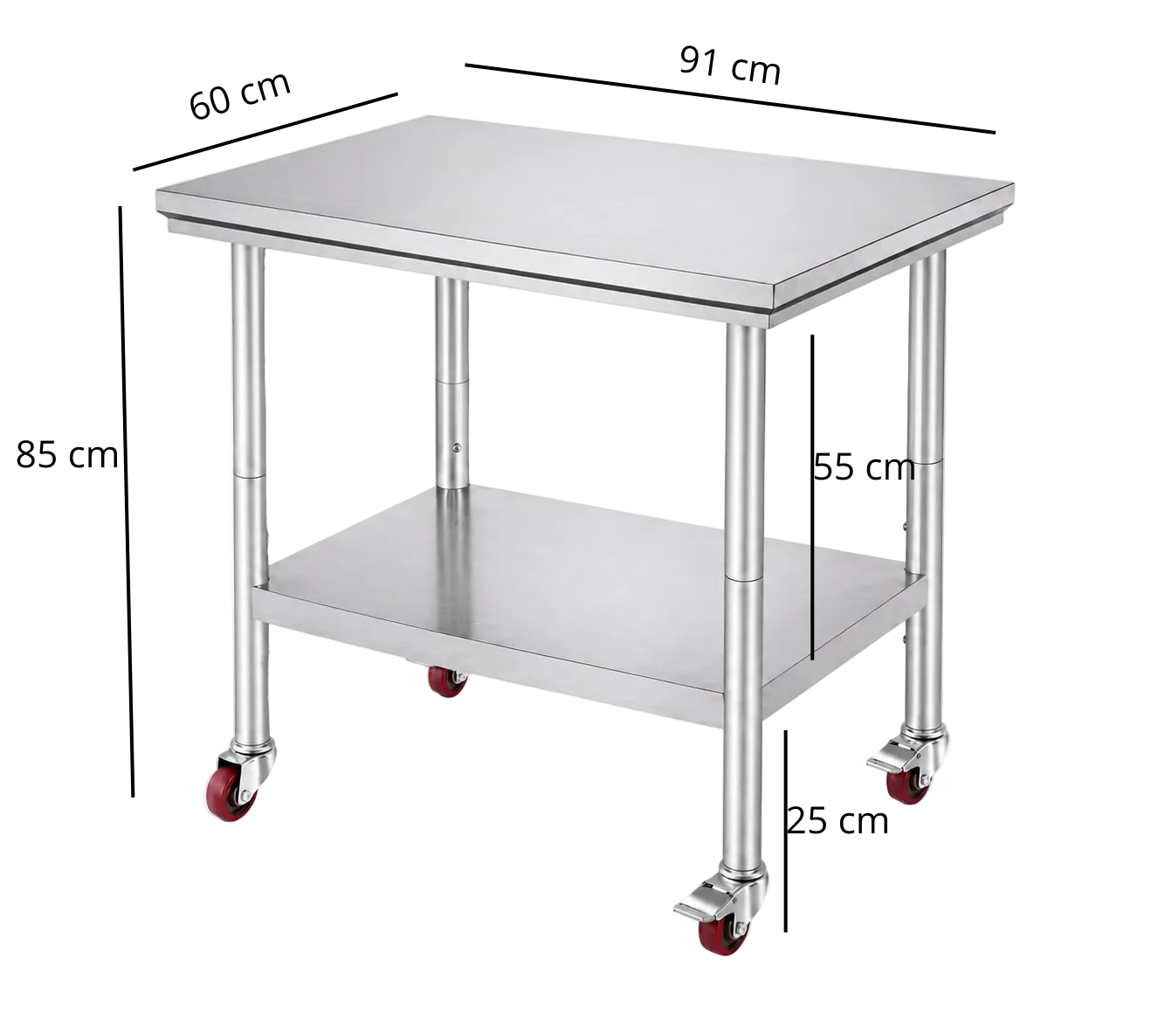 Chariot Plancha Inox 60x91cm
