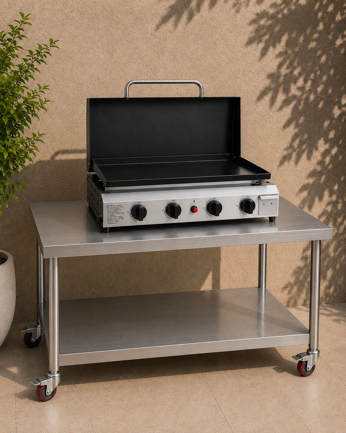 Chariot Plancha Inox 60x91cm