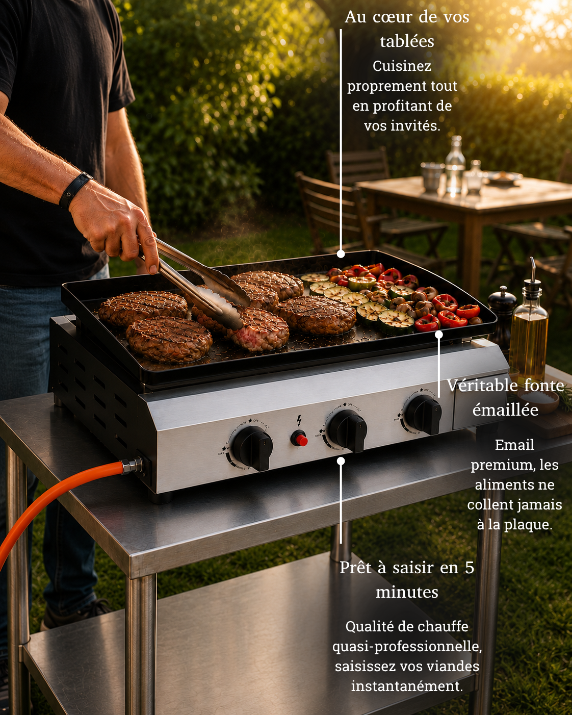 Plancha Gaz 3 Brûleurs La Conviviale