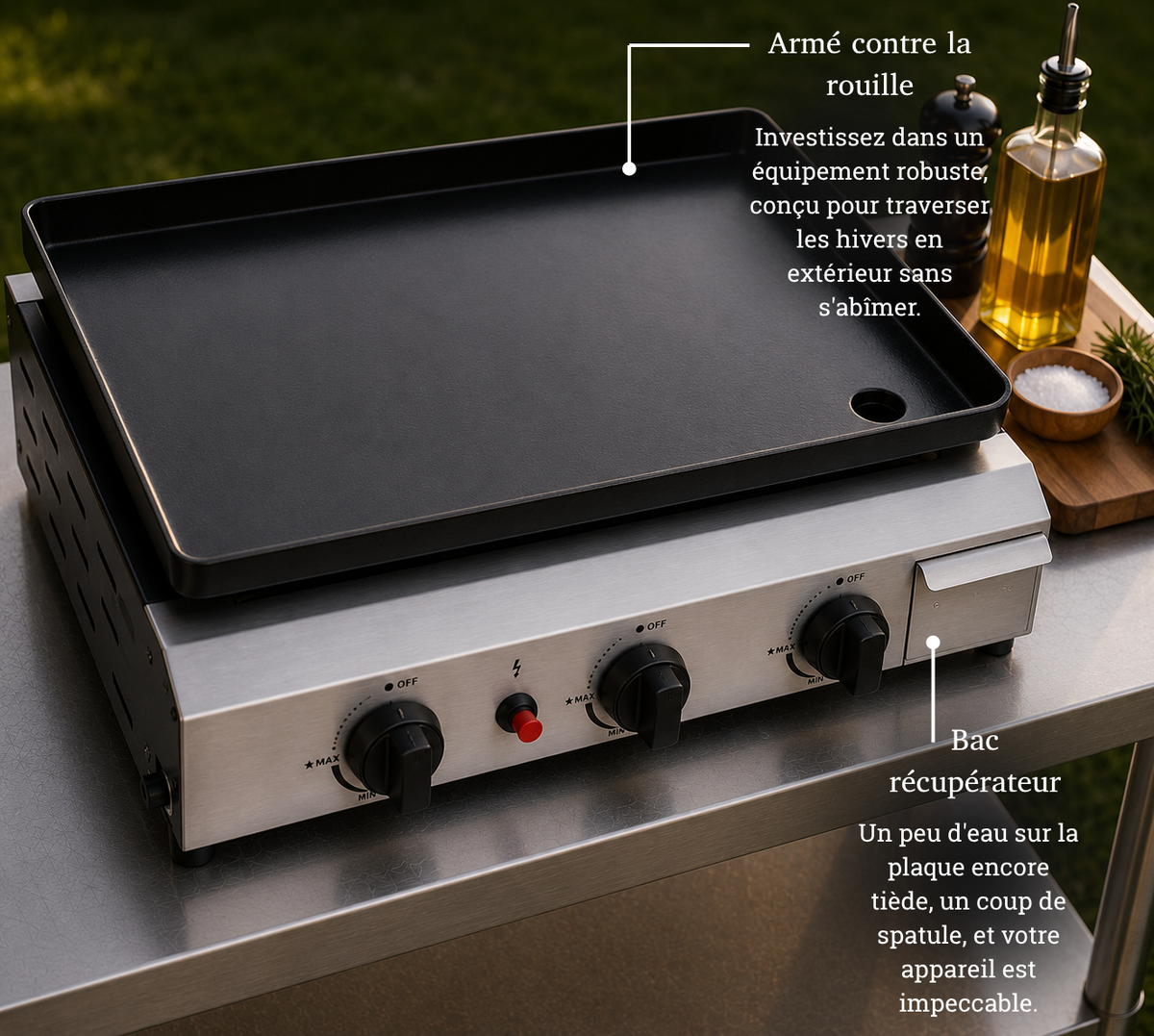 Plancha Gaz 3 Brûleurs La Conviviale