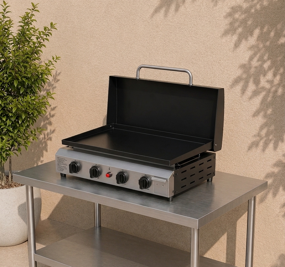 Plancha Gaz 4 Brûleurs L'Imposante - Pack avec Ustensiles, Tuyau et Détendeur